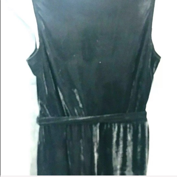 NY Collection Jumpsuit Black Velvet Jumpsuit - Picture 4 of 8